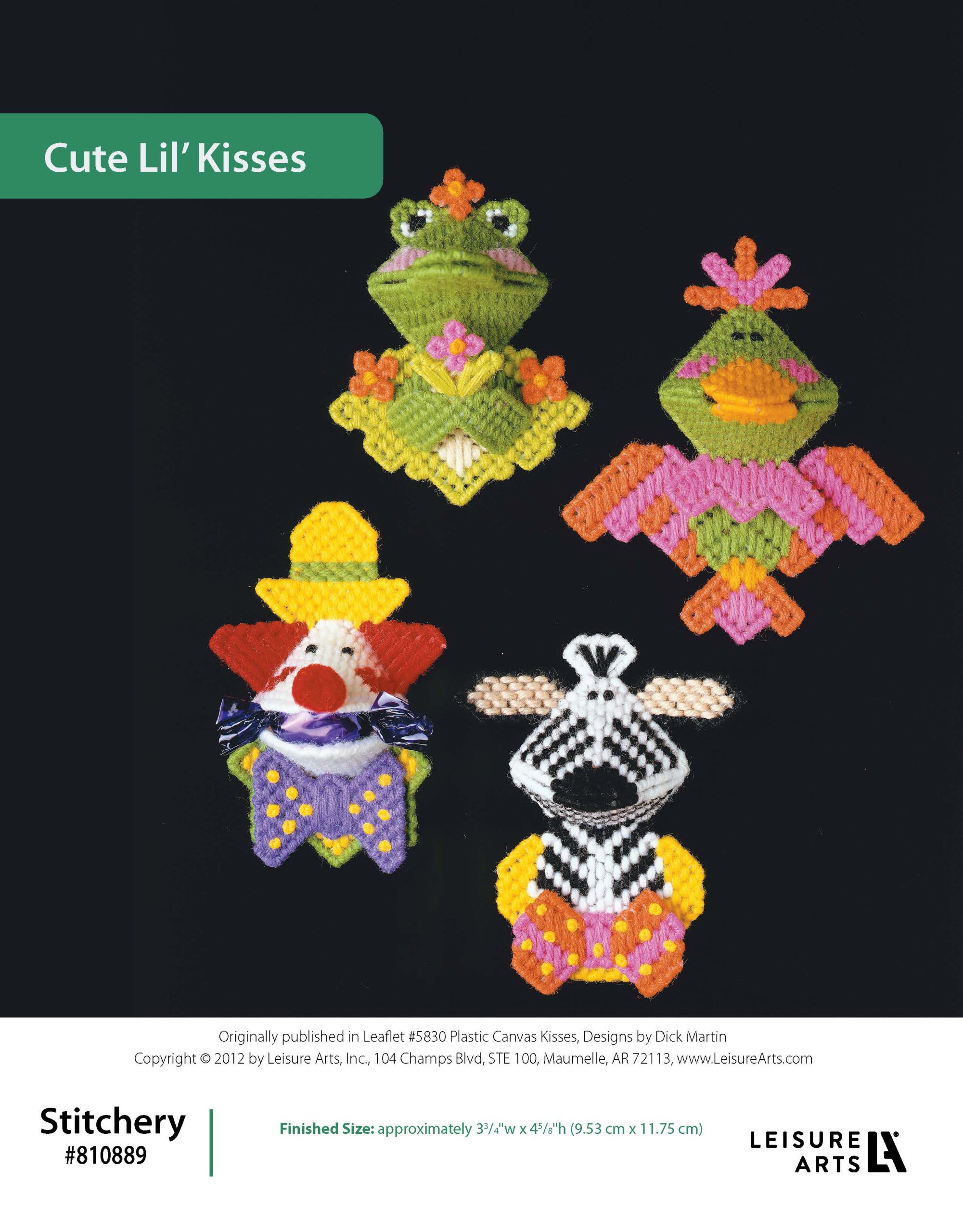 Leisure Arts Plastic Canvas Kissers Cute Lil Kisses s ePattern