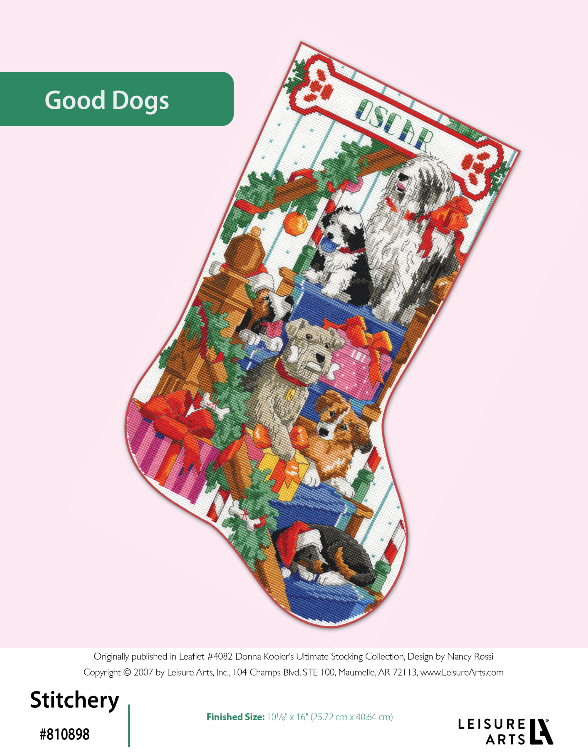 Leisure Arts Donna Koolers Ultimate Stocking Collection Good Dogs Cross Stitch ePattern