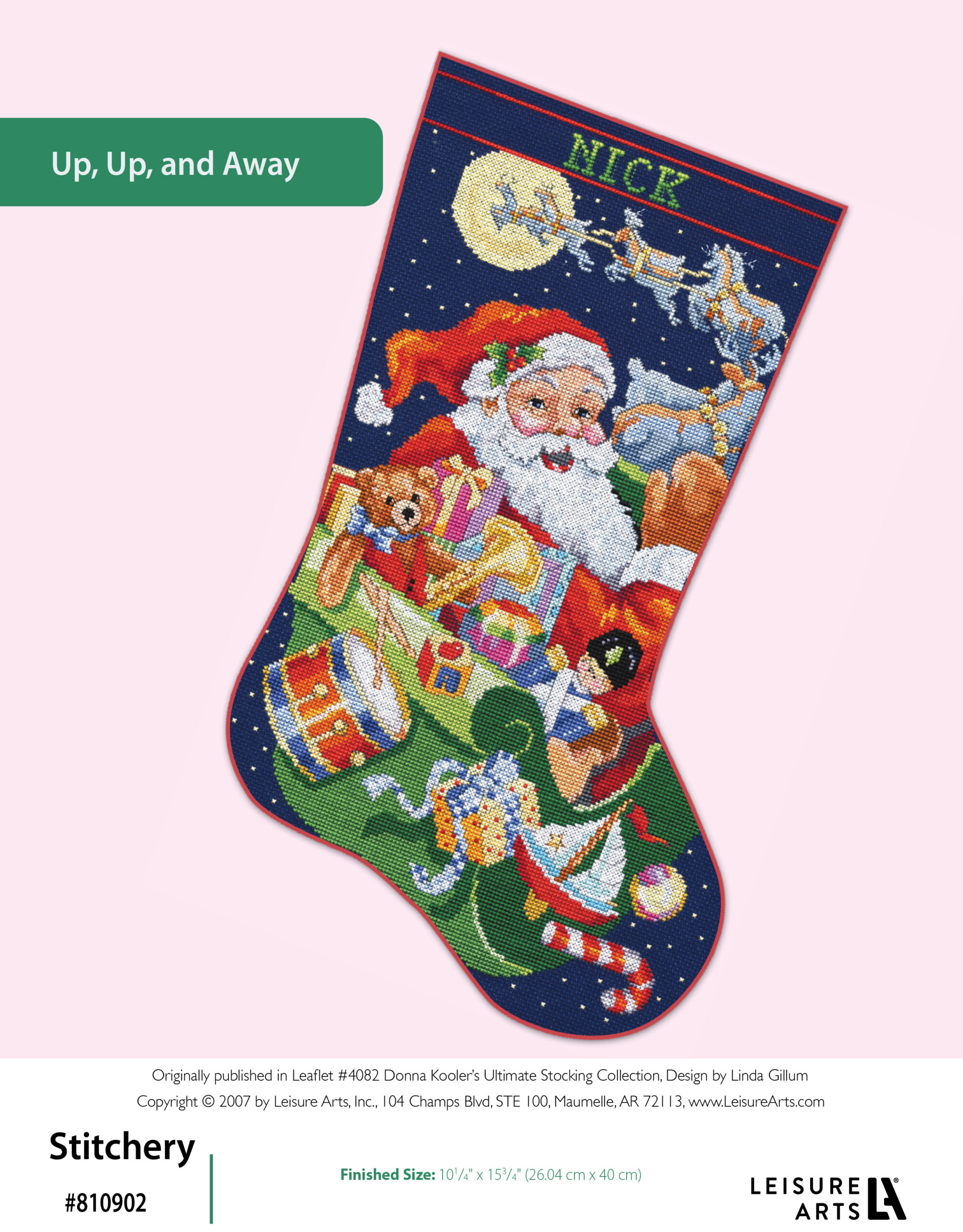 Leisure Arts Donna Koolers Ultimate Stocking Collection Up Up And Away Cross Stitch ePattern