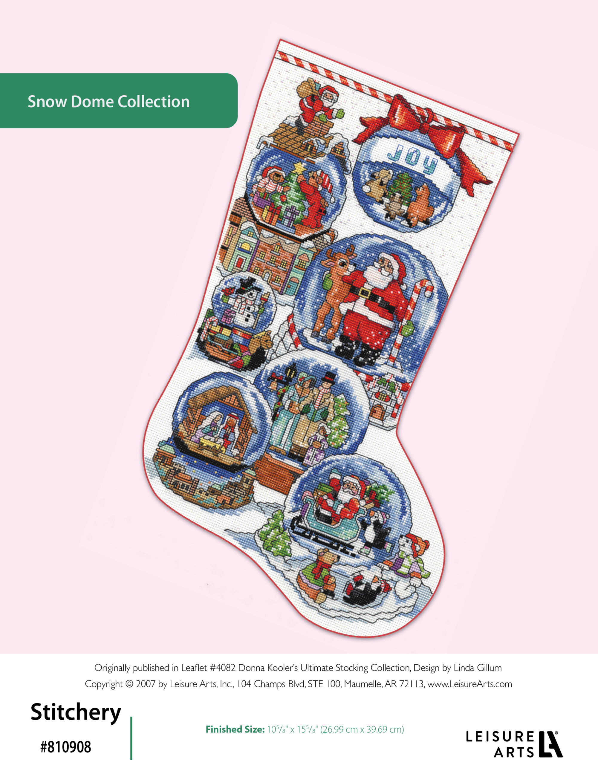 Leisure Arts Donna Koolers Ultimate Stocking Collection Snow Dome Collection Cross Stitch ePattern