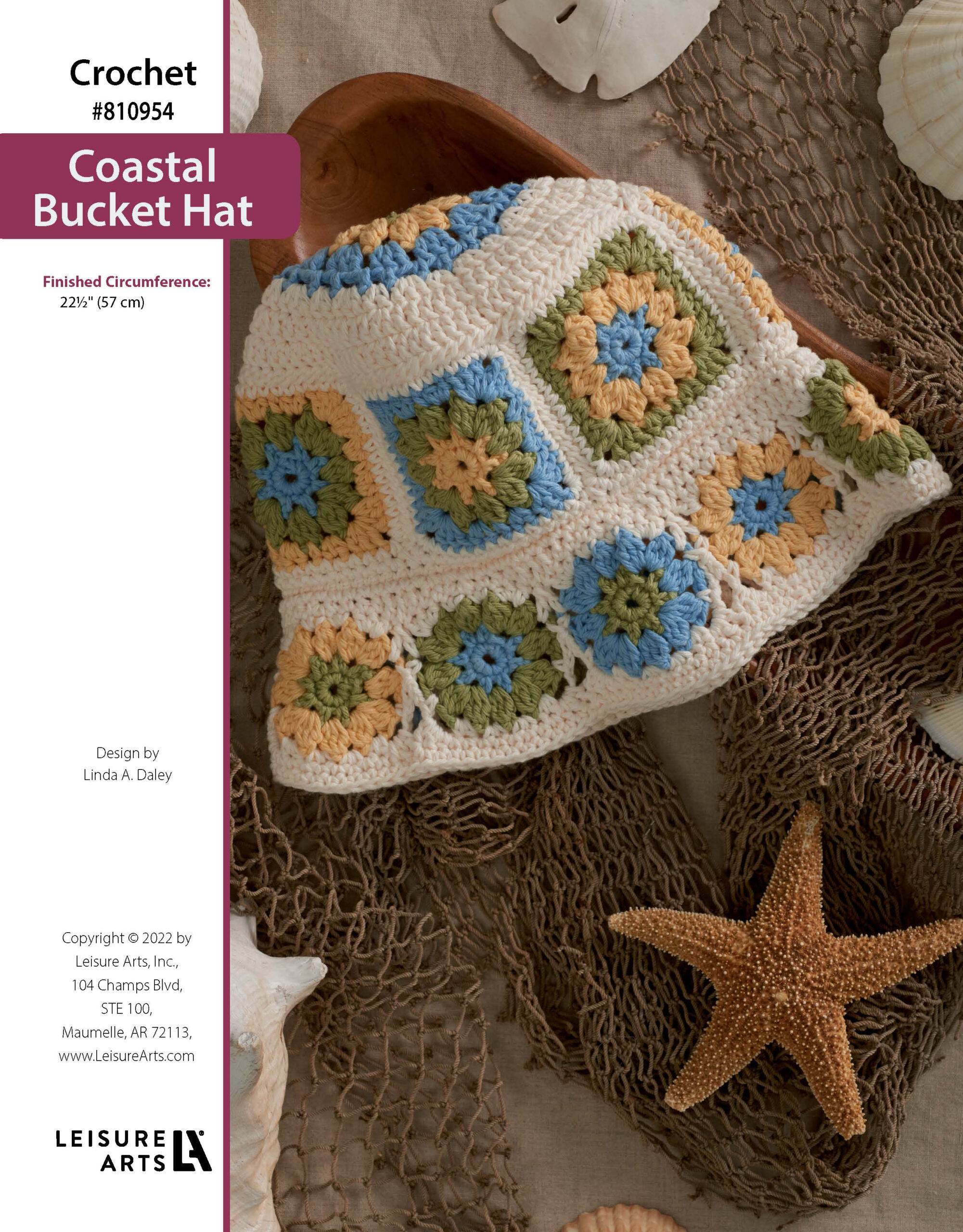 Leisure Arts Coastal Bucket Hat Crochet ePattern