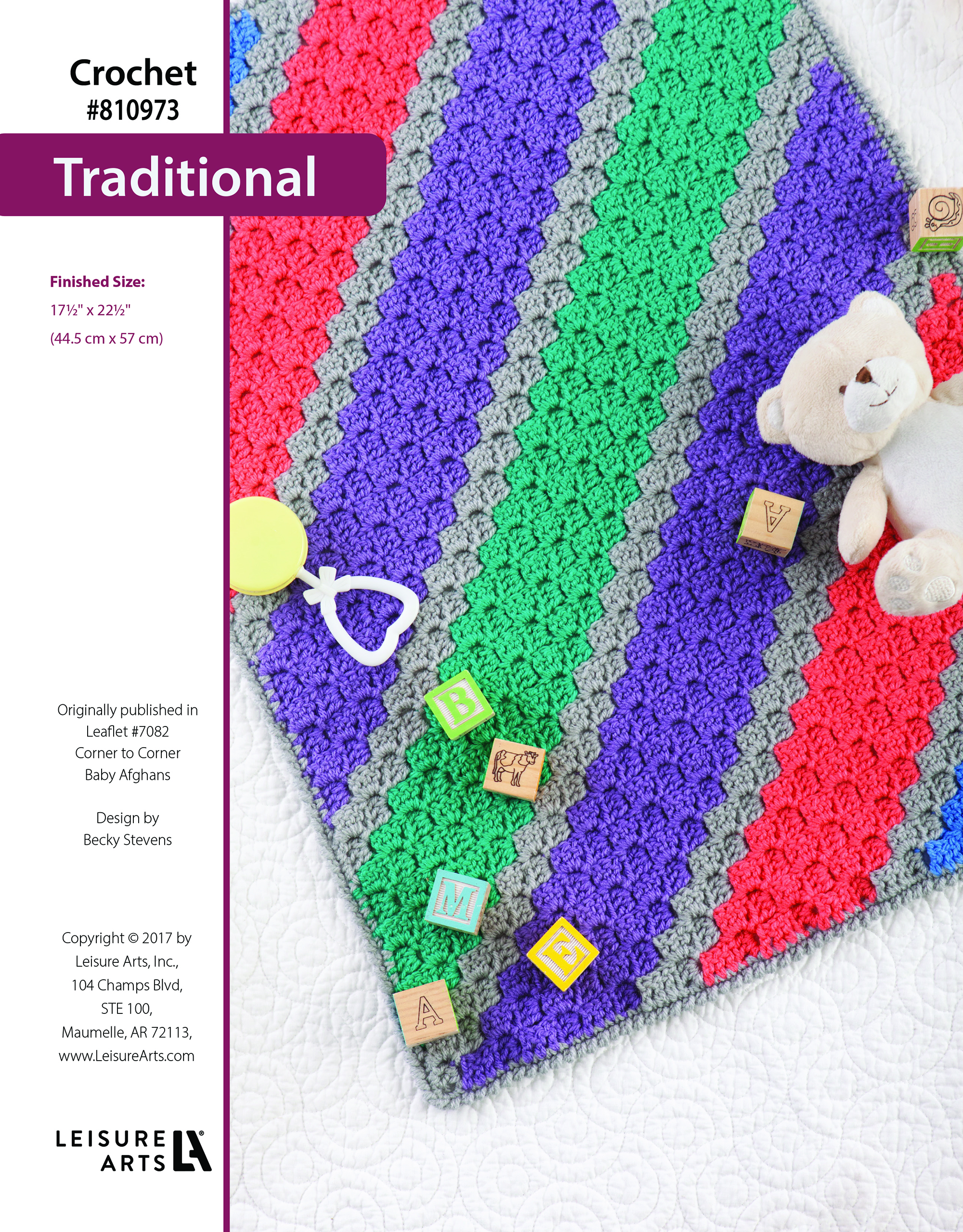 Leisure Arts ePattern Corner To Corner Baby Afgahn Crochet Traditional