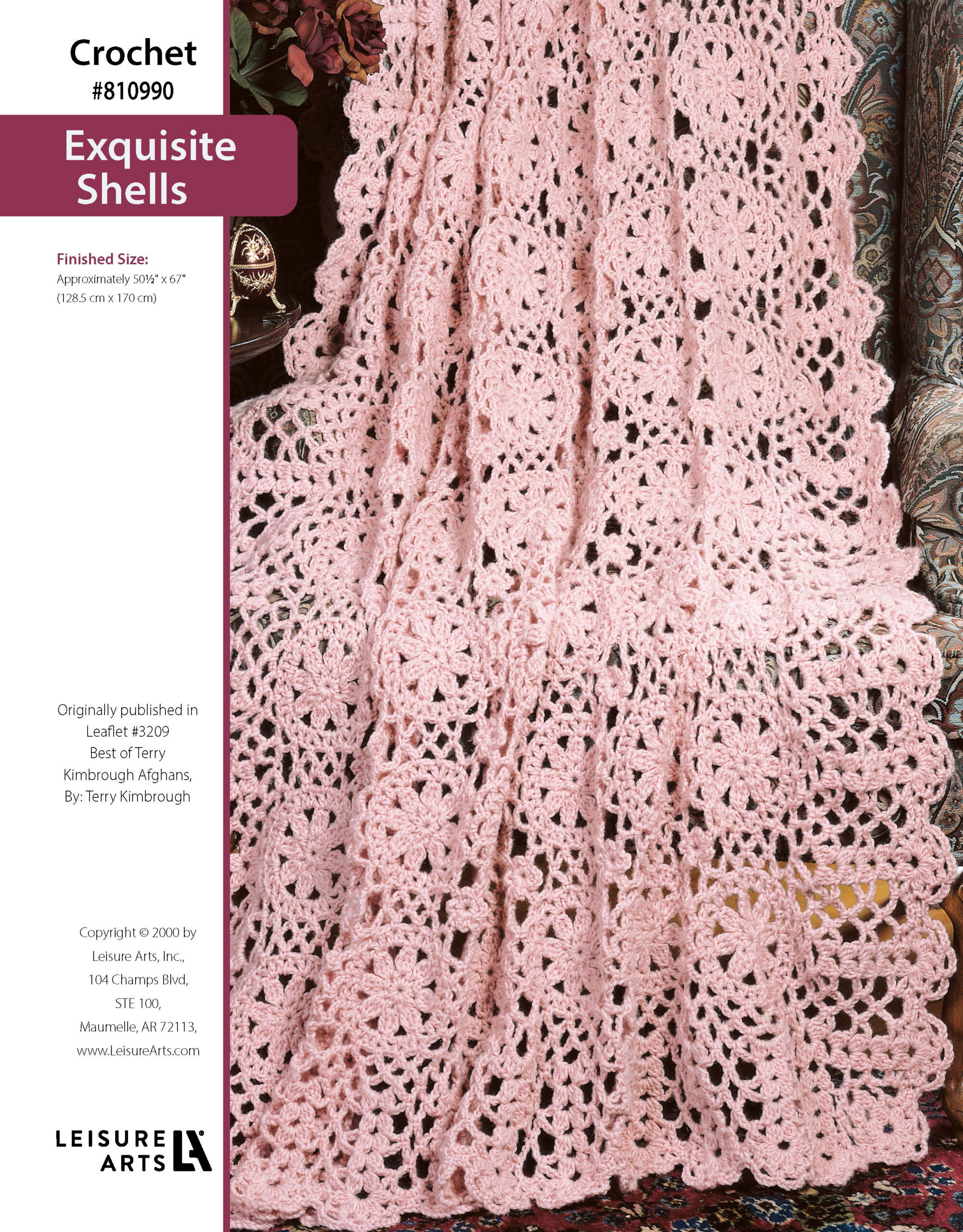 Leisure Arts ePattern Best of Terry Kimbrough Afghans Exquisite Shells Afghan