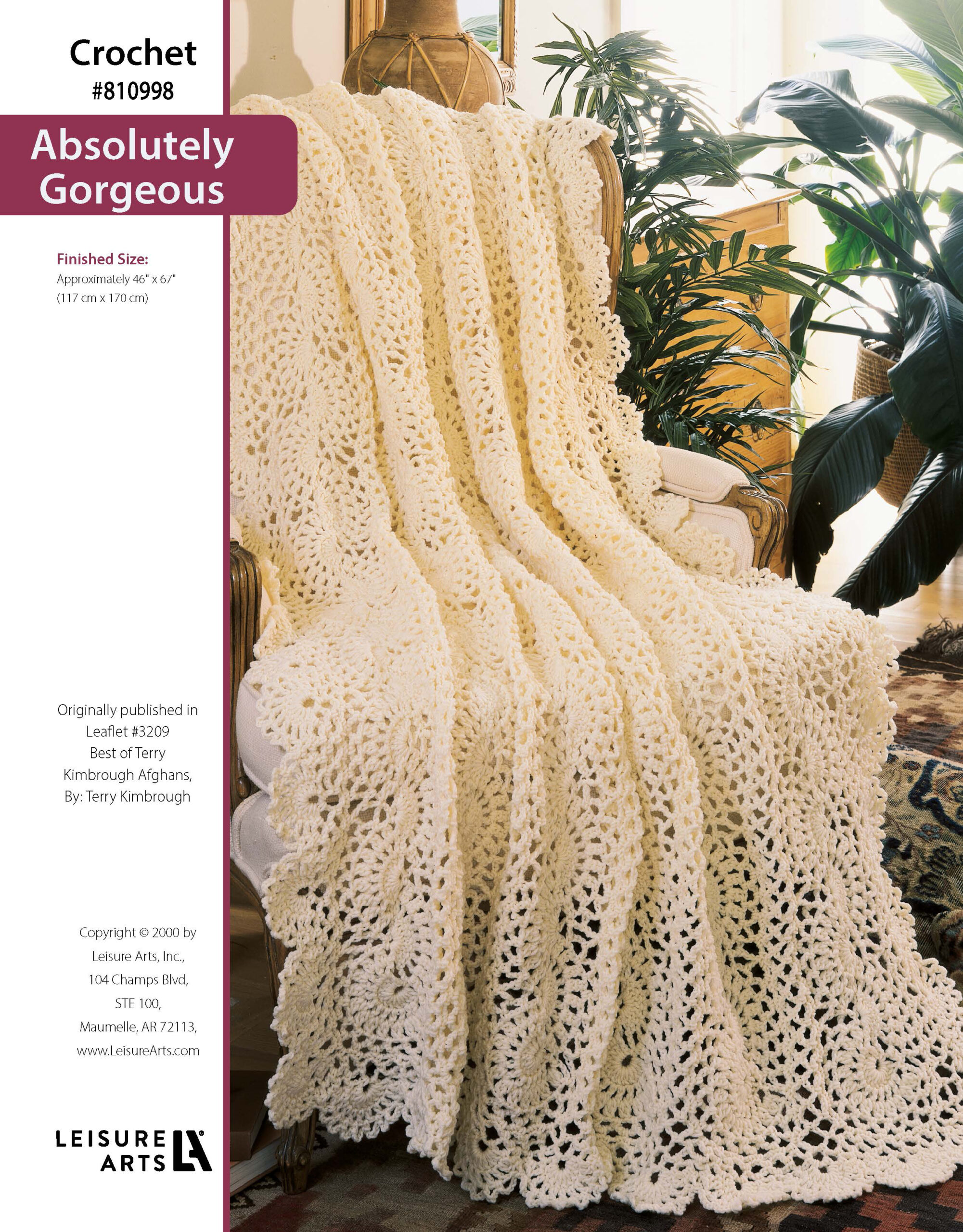 Leisure Arts ePattern Best of Terry Kimbrough Afghans Absolutely Gorgeous Afghan