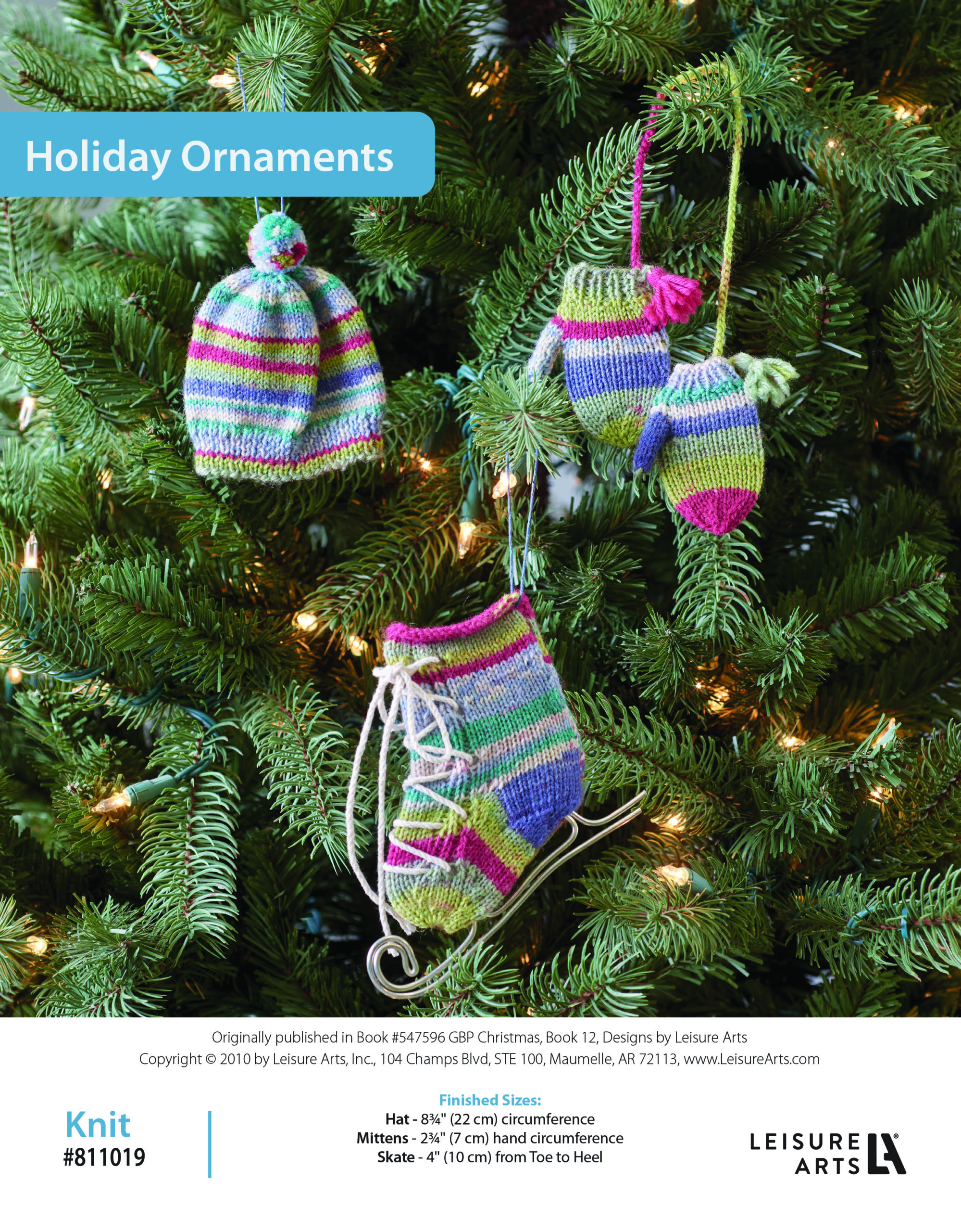 Leisure Arts ePattern Christmas Holiday Ornaments Knit